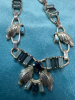 Bond Boyd Sterling 2 Shades Blue Baguette Rhinestone Necklace