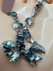 Bond Boyd Sterling 2 Shades Blue Baguette Rhinestone Necklace - 5