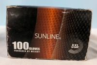 New Sunline Black Nitrile Gloves. 100 count. XXL Size