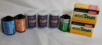 New - 35mm Kodak 400 Tmax Camera Film , Fujifilm 200 Film Roll , 250D Hand Rolled Film &times;3