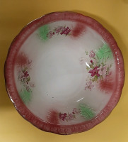 Antique Hand Painted Wash Bowl. Some of the Gold Paint is Worn on the Rim. Please see photos