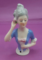 Antique Porcelain Pin Cushion Half Doll 2.75"