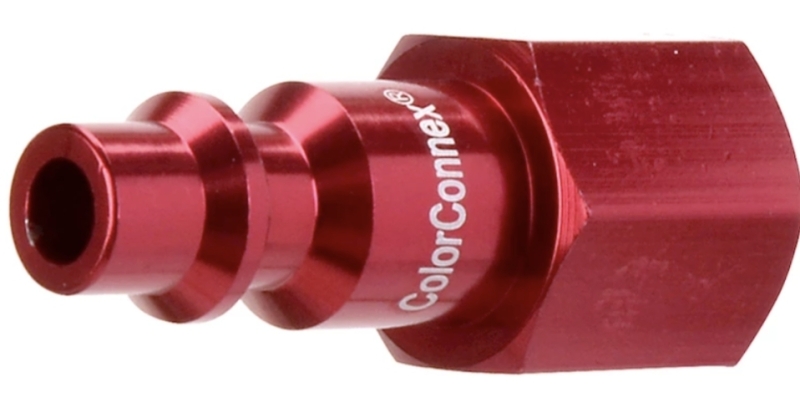 10 New ColourConnex Type D 1/4 inch Red Plugs. FNPT