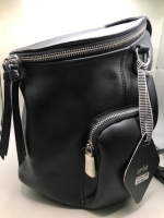 New with Tags CO-LAB Black Leather Knapsacks Purse 9 x 9 x 7 inches