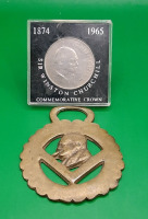 Vintage Winston Churchill Commemorative Crown and Winston Churchill Horse Brass