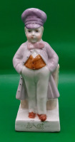 Antique Figural German Porcelain Match Strike and Holder 4.5"