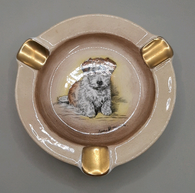 Vintage Shelley Dog Studies Ashtray 3.5"