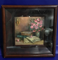 Antique Still Life Oil Painting by English Artist Howard Summerville framed 8.5 x 8 inches