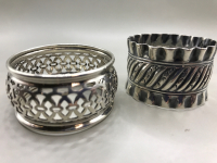 BIRKS Sterling Silver Napkin Holder & English Sterling Napkin Ring 1.5 inch wide