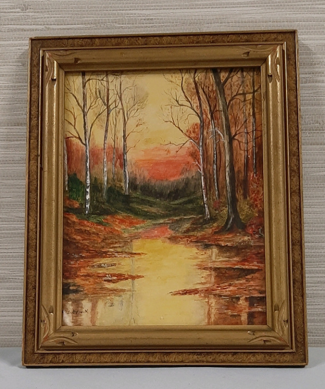 Vintage Watercolour Under Glass Among the Gatineau Hills by H.I. Hewitt 11 x 9"