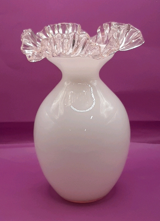 Vintage Fenton Rose Crest Vase 8.75"