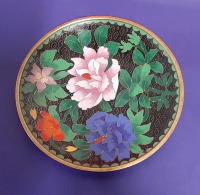 Vintage Asian Inspired Cloisonne Plate 6.25"