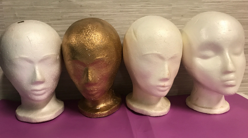 4 Foam Head Forms 10 inches tall