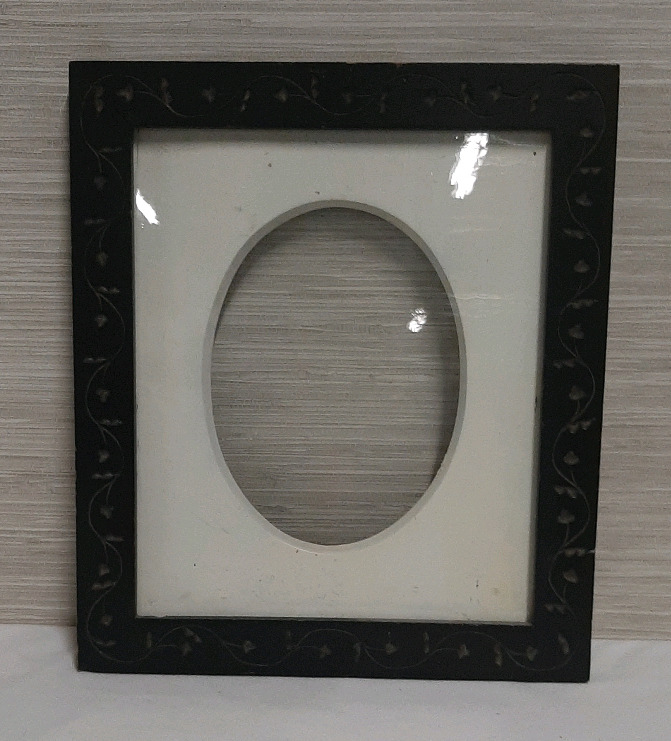 Antique Wood Frame with Carved Border 14.75" x 13