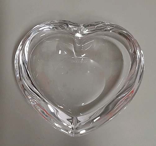 Vintage Orrefors Crystal Heart Dish 4"