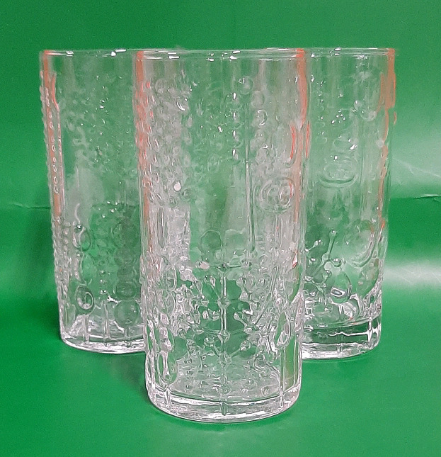 Vintage Iitala 3 Flora Tumblers 5"