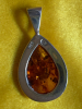 925 Sterling Silver Amber Pendant - 2