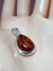 925 Sterling Silver Amber Pendant - 5