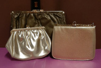 Vintage 1 Gold Lame Purse 1 Gold Nicholas Reich Bag 1 Reversible Clutch that goes from Pewter to Bronze