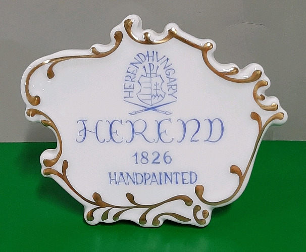 Vintage Herend Point of Sale Sign Does have a chip on the back Please see Photos 3.25".across