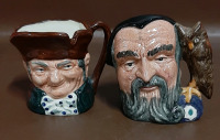 Vintage Royal Doulton Character Mugs Old Charley and Merlin Merlin is 2.75"