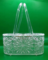 Vintage Carved Clear Lucite Purse with Star Design 8.25" x 4"