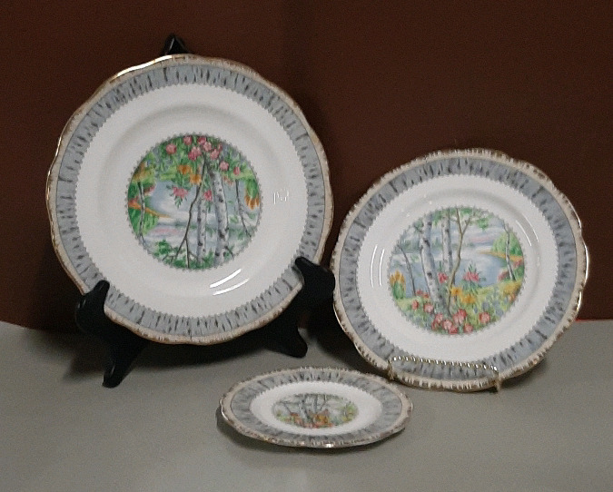 Vintage Royal Albert Silver Birch Dinner Plate Luncheon Plate Bread and Butter Plate