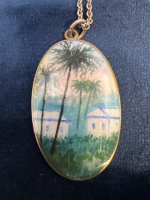 925 Sterling Painted Guilloche Enamel Necklace