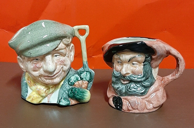 Vintage Royal Doulton The Gardener and Falstaff Character Jugs