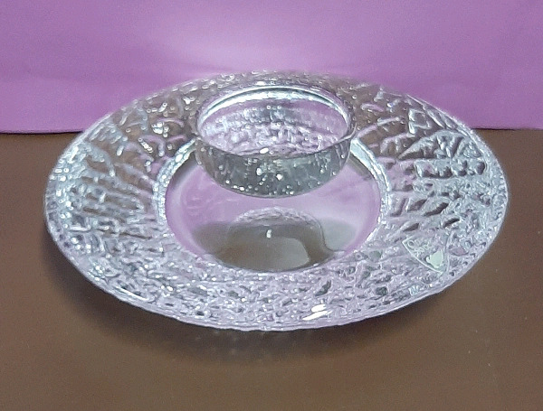 Vintage Orrefors Crystal Round Tea Light Holder 5.25"