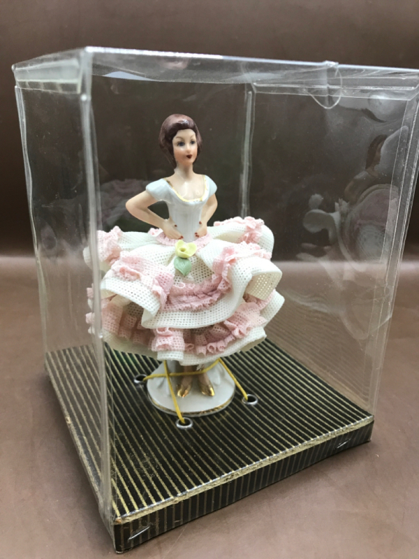 Dresden Ballerina Figurine W Germany 4 inches tall in original box