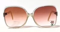 Vintage Rose-Tinted Glasses with Rhinestone Flower
