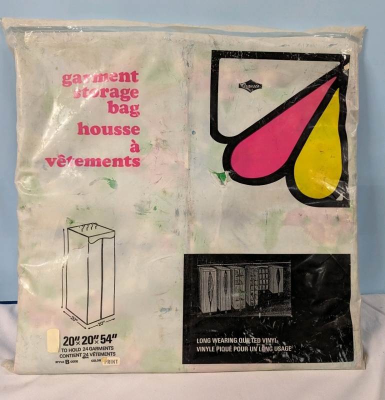 Vintage Sealed Transco Long Vinyl Garment Storage Pag