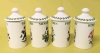 4 Darling Porcelain PORTMEIRION Botanical Garden Birds Lidded Herb Cannisters - 3