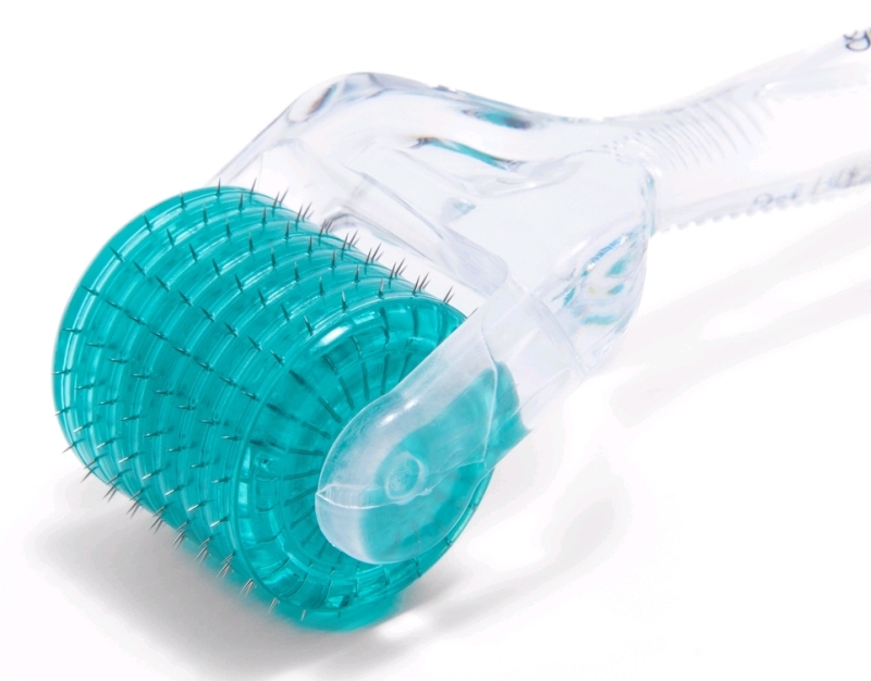 New GIN AMBER 1.0mm Derma Roller with 192 Real Individual Needles for Deep Acne Scars, Sagging Skin & Hair Growth