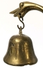 Vintage Brass Crane Holding Bell on Turtle with Mallet - 5