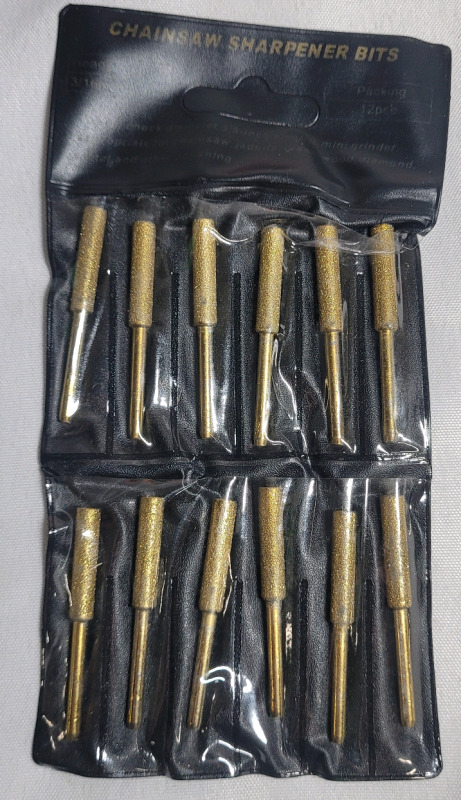 New - 3/16" Chainsaw Sharpener Bits , 12 Bits