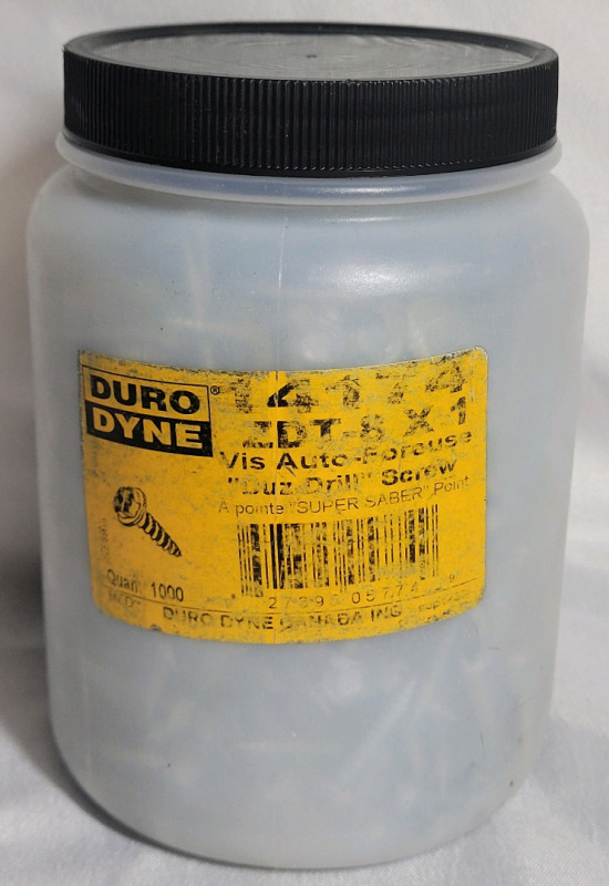 New - Duro Dyne 1&times;8 Saber Point Screws , 1000 count , Part # 14174