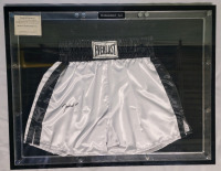 Muhammad Ali Signed Everlast Boxing Trunks in Frame with COA by Weber's Collectibles Inc
