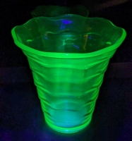 Vintage Wavy Uranium Glass Vase