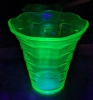 Vintage Wavy Uranium Glass Vase