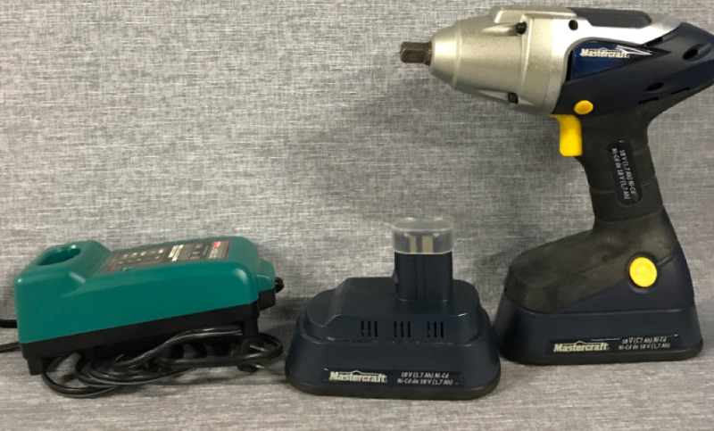 Mastercraft 054-1222-8 Cordless Impact Wrench with Battery Packs