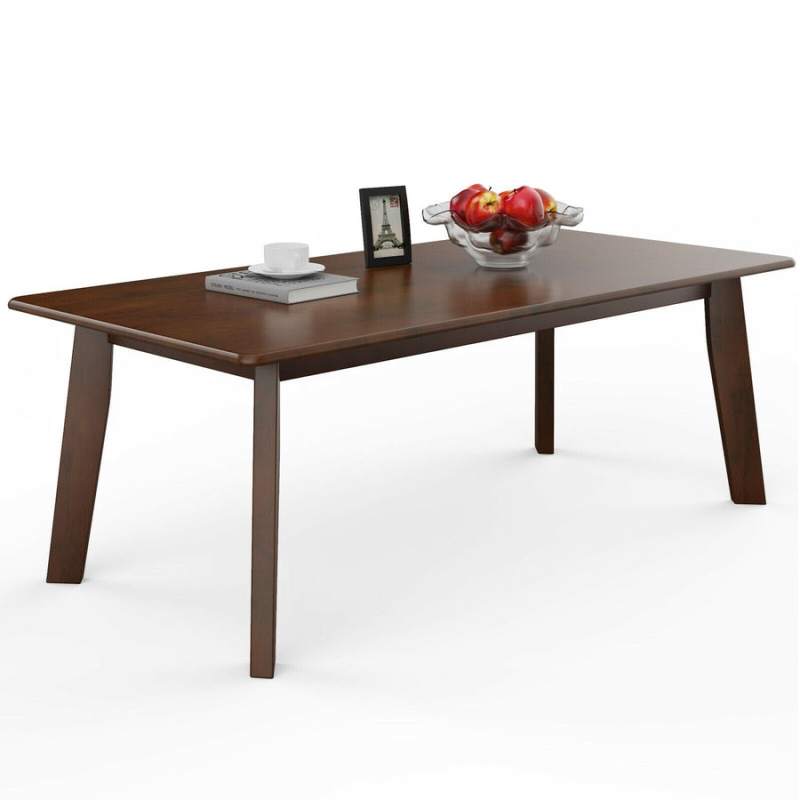 Costway Rectangular Modern Wooden Coffee Table with Rubber Leg