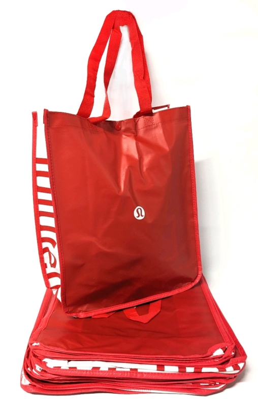 10 New Lululemon Reusable Shopping Bags (Red)