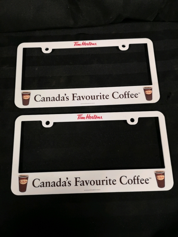 2 Plastic TIM HORTONS License Plate Frames