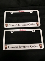 2 Plastic TIM HORTONS License Plate Frames