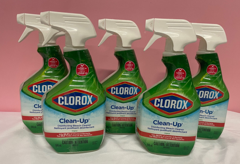 5 NEW Clorox Clean-up Disinfexting Bleach Cleaner 946 ml ea