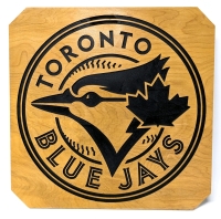 Fantastic Large Wood Toronto Blue Jays Sign 17" x 17"