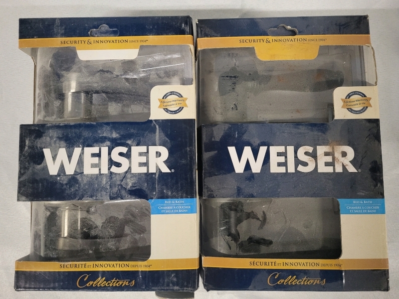 2 Unused Weiser Bed & Bath Door Handle Sets