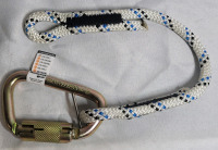 New - Honeywell 17D-1/ Miller Steel Twist-Lock Carabiner, 4-5/8" w/15" Rope